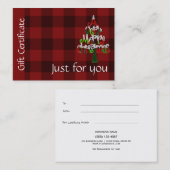 Feiertags-kariertes frohe rabattkarte (Vorne/Hinten)