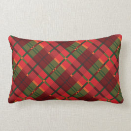 Feiertags-kariertes Muster im Rot und im Grün Lendenkissen