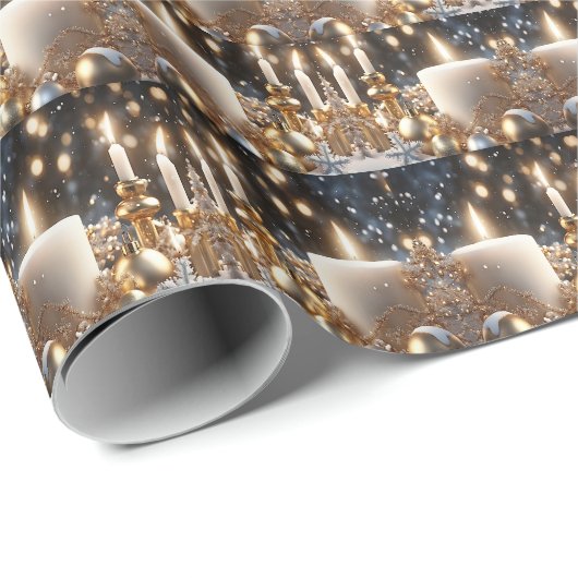 Feiertags-Kerzen Feiertags-Geschenkpapier Geschenkpapier (Rolleneckpunkt)