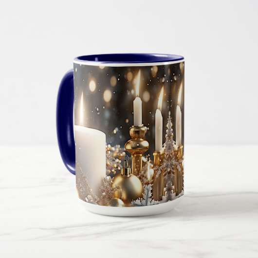Feiertags Kerzen Feiertags Tasse (Vorderseite Links)