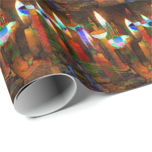 Feiertags-Kerzen Geschenkpapier (Rolleneckpunkt)