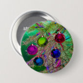 Feiertags-Kiefern-Dekor Button (Vorne & Hinten)