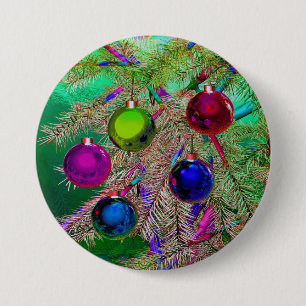 Feiertags-Kiefern-Dekor Button