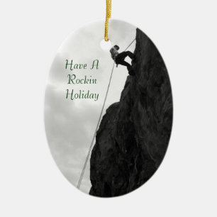 Feiertags-Klettern Rockin Weihnachtsverzierung Keramik Ornament