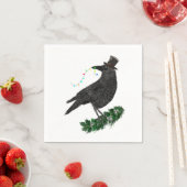Feiertags-Krähe mit Zylinder Serviette (Beispiel)