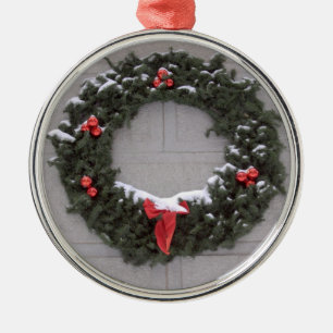 Feiertags-Kranz Silbernes Ornament