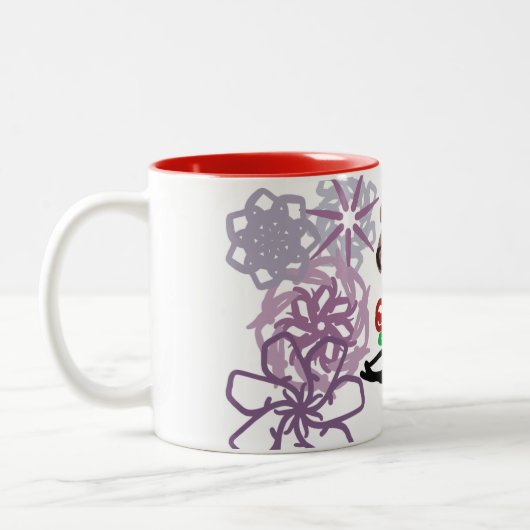 Feiertags-Kuss  Zweifarbige Tasse (Links)