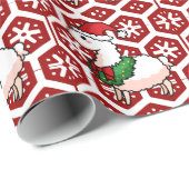 Feiertags-Lama-Elf Geschenkpapier (Rolleneckpunkt)
