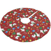 Feiertags-Lama-Verrücktheit Polyester Weihnachtsbaumdecke (Schrägansicht)