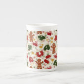 Feiertags-Lebkuchen-Muster Porzellantasse (Vorderseite)