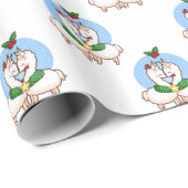Feiertags-Liebe-Lamas Geschenkpapier (Rolleneckpunkt)