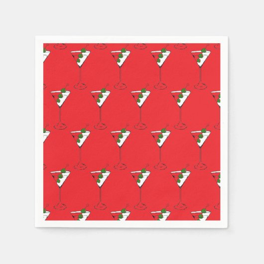 Feiertags-Martini-Glas-Servietten Serviette (Vorderseite)
