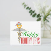 Feiertags-medizinische - Caduceus - Postkarte - (Stehend Vorderseite)