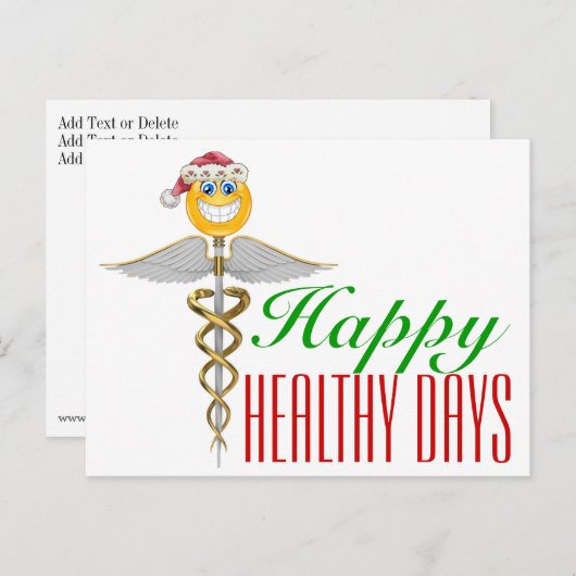 Feiertags-medizinische - Caduceus - Postkarte - (Vorne/Hinten)