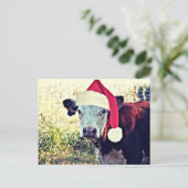 Feiertags-MOO-Kuh Feiertagspostkarte (Stehend Vorderseite)