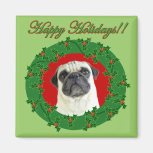 Feiertags-Mopsmagnet Magnet