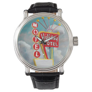 Feiertags-Motel-Zeichen Armbanduhr