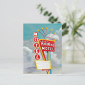 Feiertags-Motel-Zeichen Feiertagspostkarte (Stehend Vorderseite)