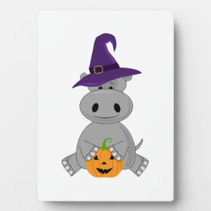 Feiertags-Nilpferd-Halloween-Hexe-Nilpferd Fotoplatte