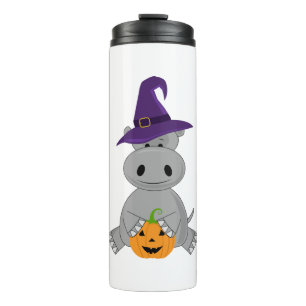 Feiertags-Nilpferd Halloween Hexe Nilpferd Thermosbecher