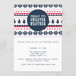 Feiertags-Party Einladung des Strickjacke-Wetter-|