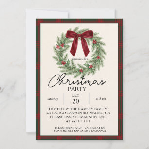Feiertags-Party Festlicher Weihnachts-Kranz-Band Einladung
