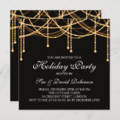 Feiertags-Party-Goldschnur-Lichter Einladung (Vorne/Hinten)