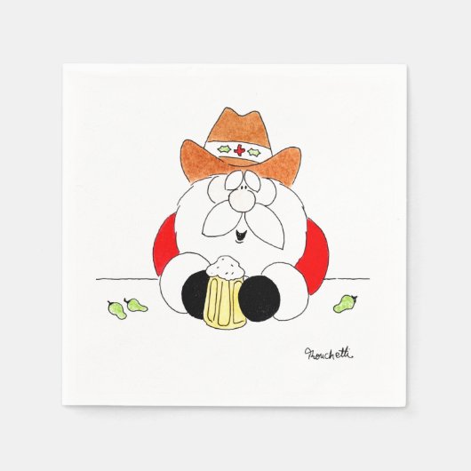 FEIERTAGS-Party-Servietten Texas Weihnachtsmann Serviette (Vorderseite)