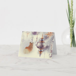 Feiertags Pembroke Welsh Corgi im Schnee Feiertagskarte
