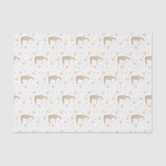 Feiertags-Pergament-Goldweißes Western-Pferd Seidenpapier (Vorderseite)