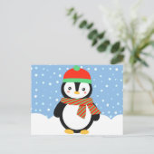 Feiertags-Pinguin Feiertagspostkarte (Stehend Vorderseite)