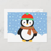 Feiertags-Pinguin Feiertagspostkarte (Vorne/Hinten)