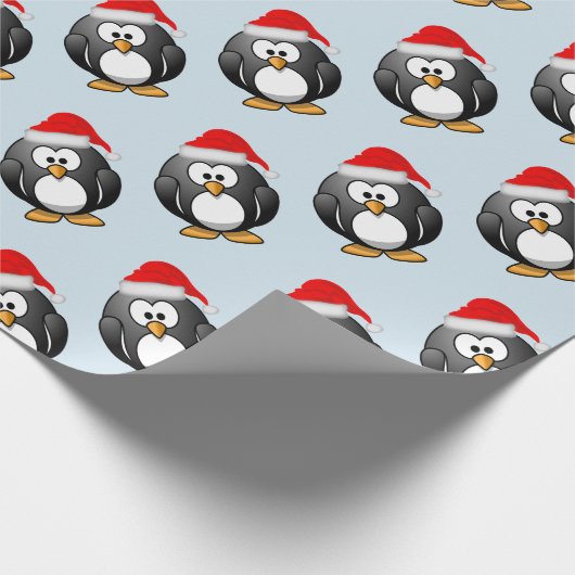 Feiertags-Pinguin Geschenkpapier (Ecke)