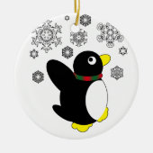 Feiertags-Pinguin Keramikornament (Vorne)