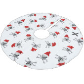 Feiertags-Piraten-Schädel #1 Polyester Weihnachtsbaumdecke (Schrägansicht)