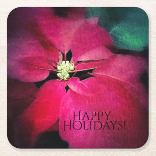 Feiertags-Poinsettia-Untersetzer Rechteckiger Pappuntersetzer