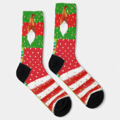 Feiertags-Punkte, Streifen und Gnome Socken (Rechts)