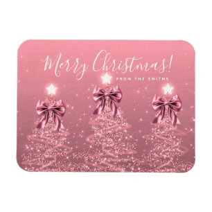 Feiertags-Rosé-Weihnachtsbäume-Gruß Magnet