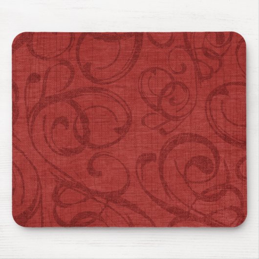 Feiertags-rotes Strudel-Muster Mousepad (Vorne)