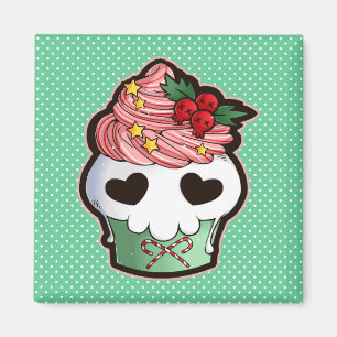Feiertags-Schädel-kleiner Kuchen Magnet