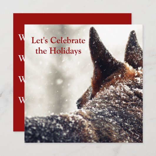 Feiertags-Schäferhund Einladung (Vorne/Hinten)