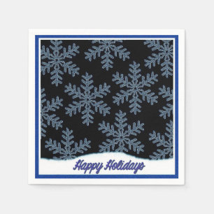 Feiertags-Schneeflocke-blaue Weihnachtsservietten Serviette