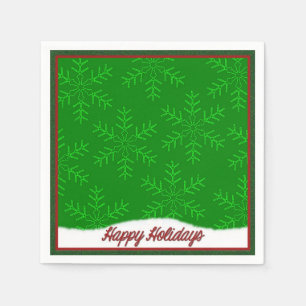 Feiertags-Schneeflocke-grüne Weihnachtsservietten Serviette