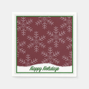 Feiertags-Schneeflocke-rote Weihnachtsservietten Serviette