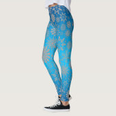 Feiertags-Schneeflocken-Muster Blaue Leggings (Links)