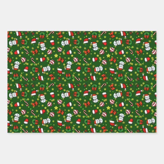 Feiertags-Schneemann Geschenkpapier Set (Vorderseite 2)