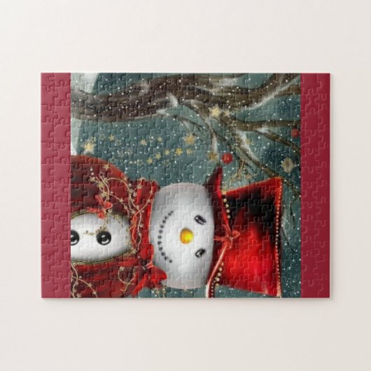 Feiertags-Schneemannpuzzlespiel Puzzle (Horizontal)