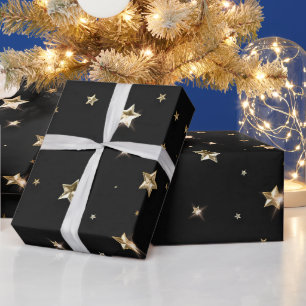 Feiertags-Schwarze und goldene falsche Metall-Weih Geschenkpapier