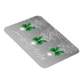 Feiertags-Silber-Weihnachtsbäume Gruß Grün Magnet (Rechte Seite)