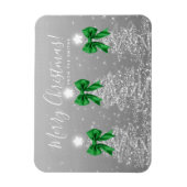 Feiertags-Silber-Weihnachtsbäume Gruß Grün Magnet (Vertikal)